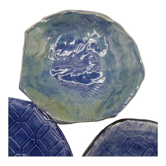 Lot 3 Sushi Wasabi Plates/Mini Catchalls. Boho chic. Gift Set or keep yourself! - Picture 5 of 7
